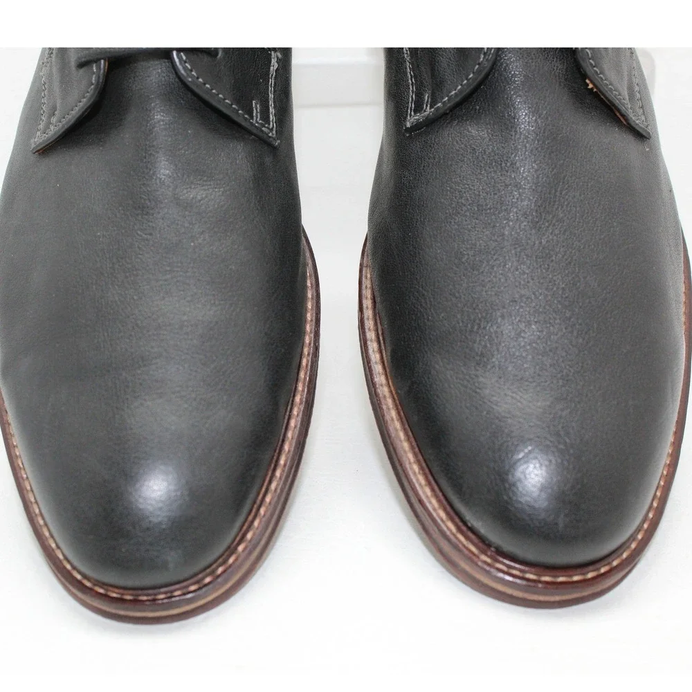 Johnston & Murphy Mens Black Leather Herringbone Dress Boots 20-3951 Size 10M